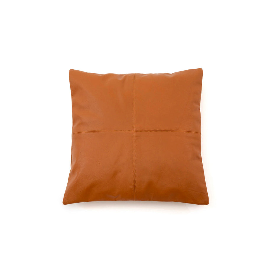 The Four-Panel Leather Cushion Cover - Camel - 40 x 40 cm