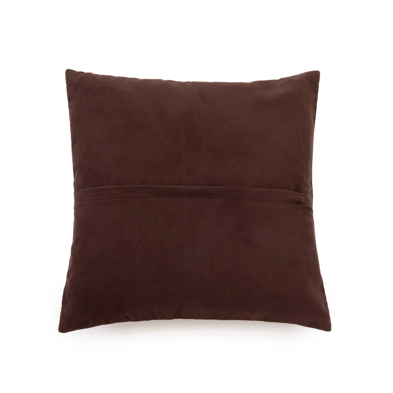 The Four-panel Leather Cushion Cover - Chocolate - 40 x 40 cm