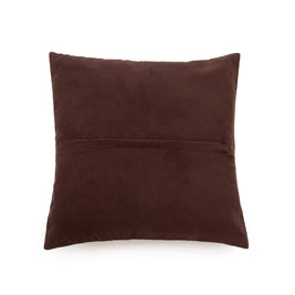 The Four-panel Leather Cushion Cover - Chocolate - 40 x 40 cm