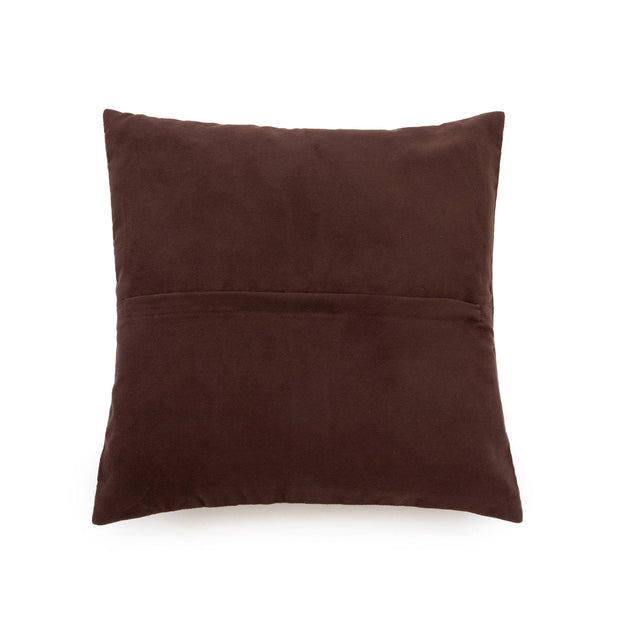 The Four-panel Leather Cushion Cover - Chocolate - 40 x 40 cm