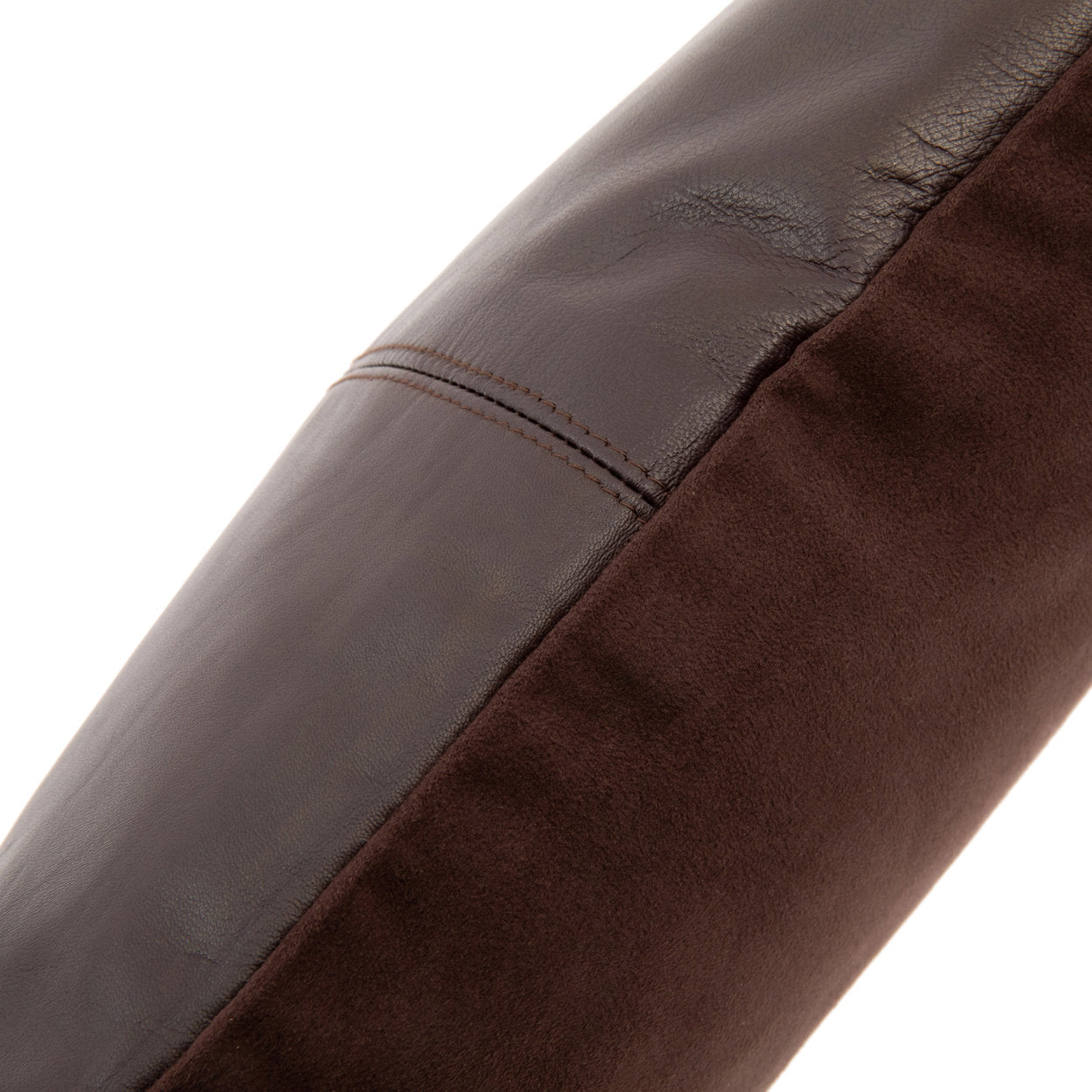The Four-panel Leather Cushion Cover - Chocolate - 40 x 40 cm