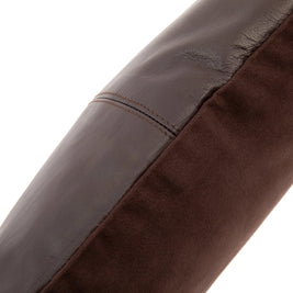 The Four-panel Leather Cushion Cover - Chocolate - 40 x 40 cm