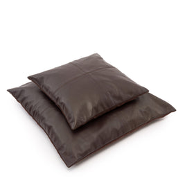 The Four-panel Leather Cushion Cover - Chocolate - 40 x 40 cm