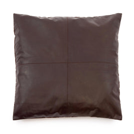The Four-Panel Leather Cushion Cover - Chocolate - 60 x 60 cm