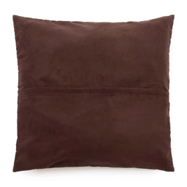The Four-Panel Leather Cushion Cover - Chocolate - 60 x 60 cm