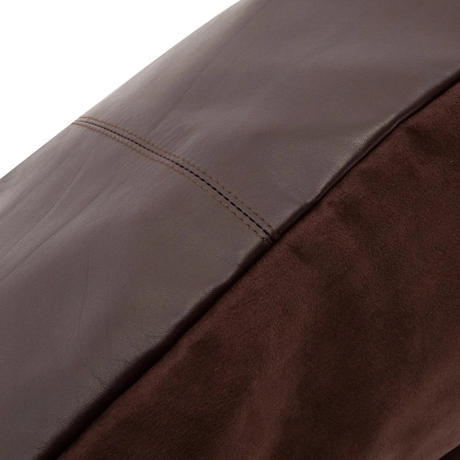 The Four-Panel Leather Cushion Cover - Chocolate - 60 x 60 cm