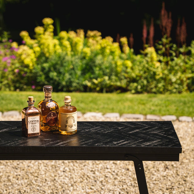 The Herringbone High Table - Black - 140cm