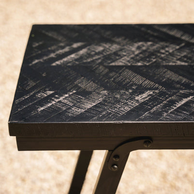 The Herringbone High Table - Black - 140cm