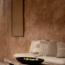 The Linen Damier Cushion Cover - Natural