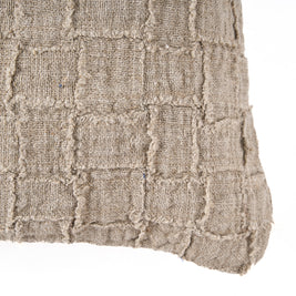 The Linen Damier Cushion Cover - Natural