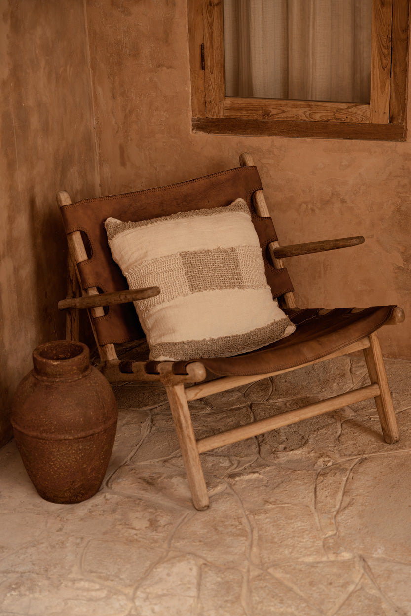 The Linen Threads Cushion Cover - Natural White