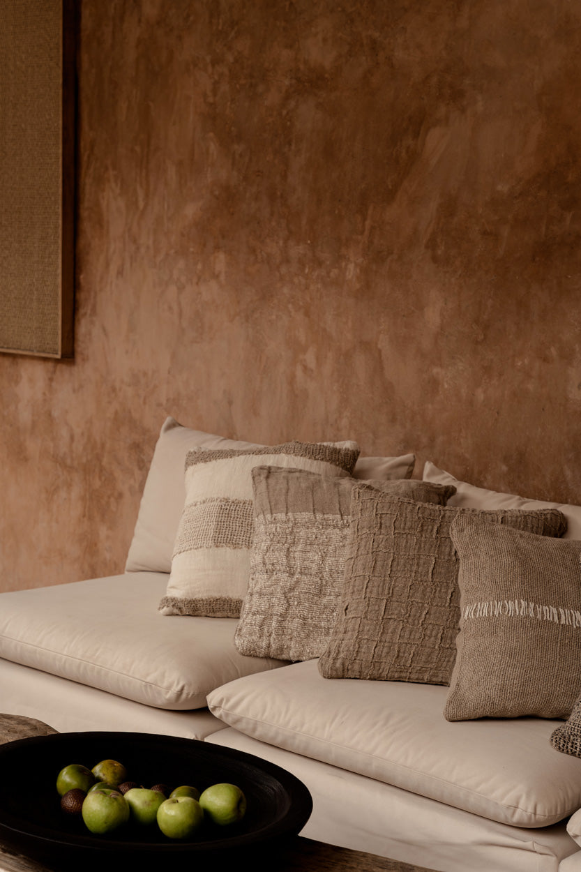 The Linen Threads Cushion Cover - Natural White