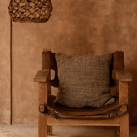 The Linen Grain Cushion Cover - Natural Black