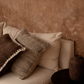 The Linen Grain Cushion Cover - Natural Black