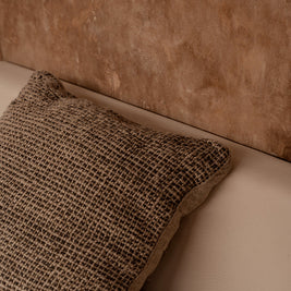 The Linen Grain Cushion Cover - Natural Black