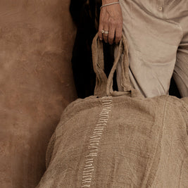 The Tote-ally Linen Shopper - Natural