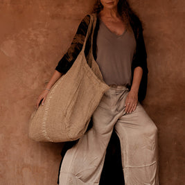 The Tote-ally Linen Shopper - Natural