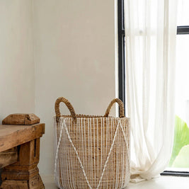 The Straight Stitched Macrame Basket - L