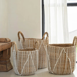 The Straight Stitched Macrame Basket - S