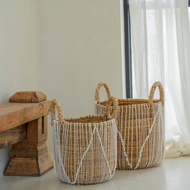 The Straight Stitched Macrame Basket - S