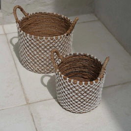 The Crossed Stitched Macrame Basket - M
