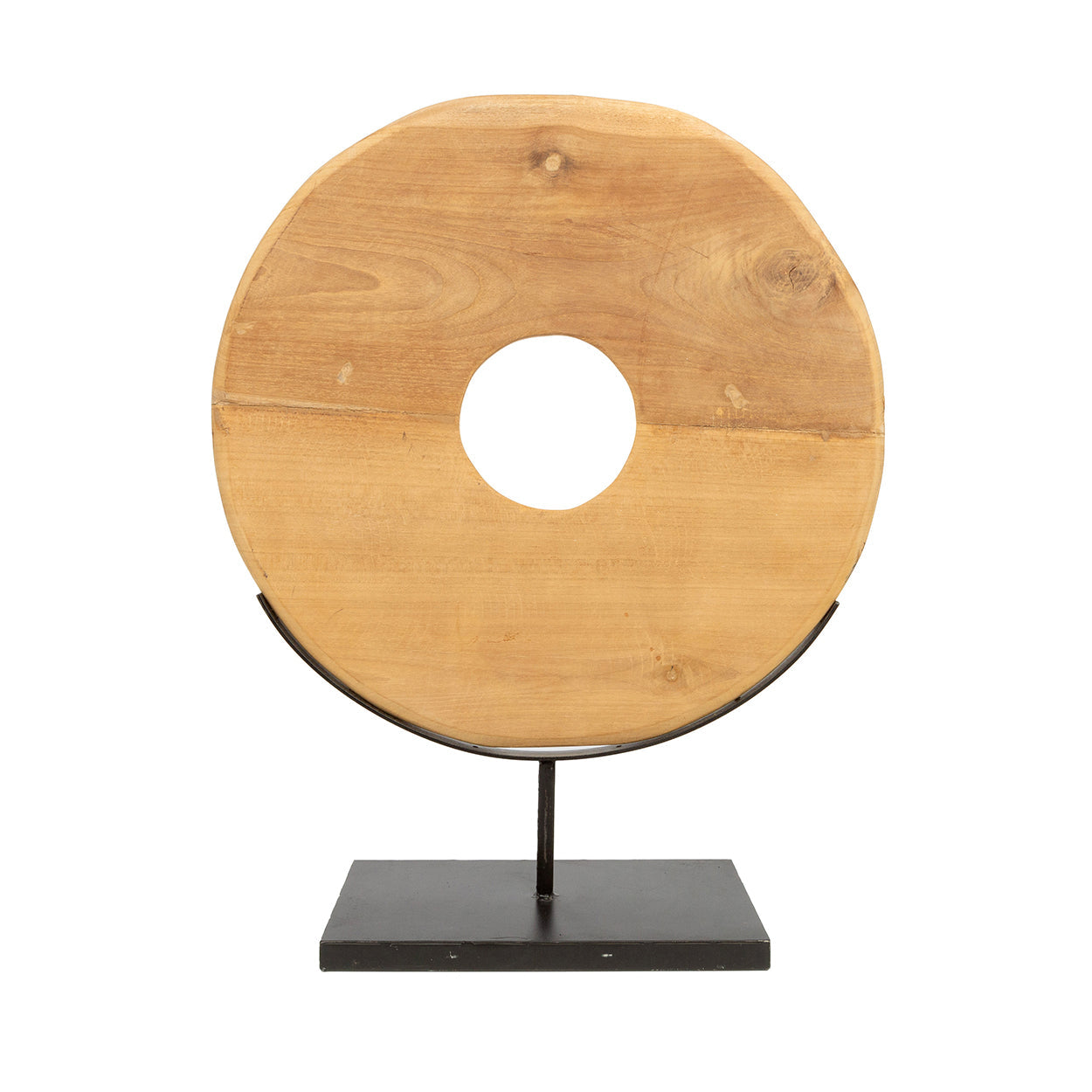The Teak Disc on Stand - L