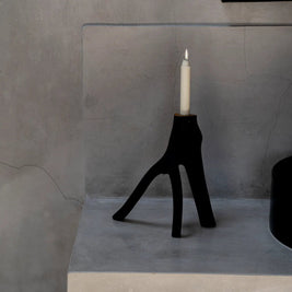 The Triple Twig Candle Holder - Black