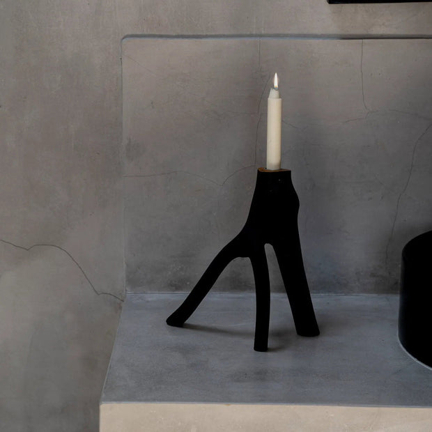 The Triple Twig Candle Holder - Black