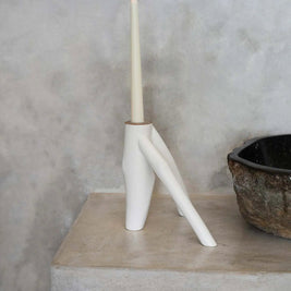 The Triple Twig Candle Holder - White