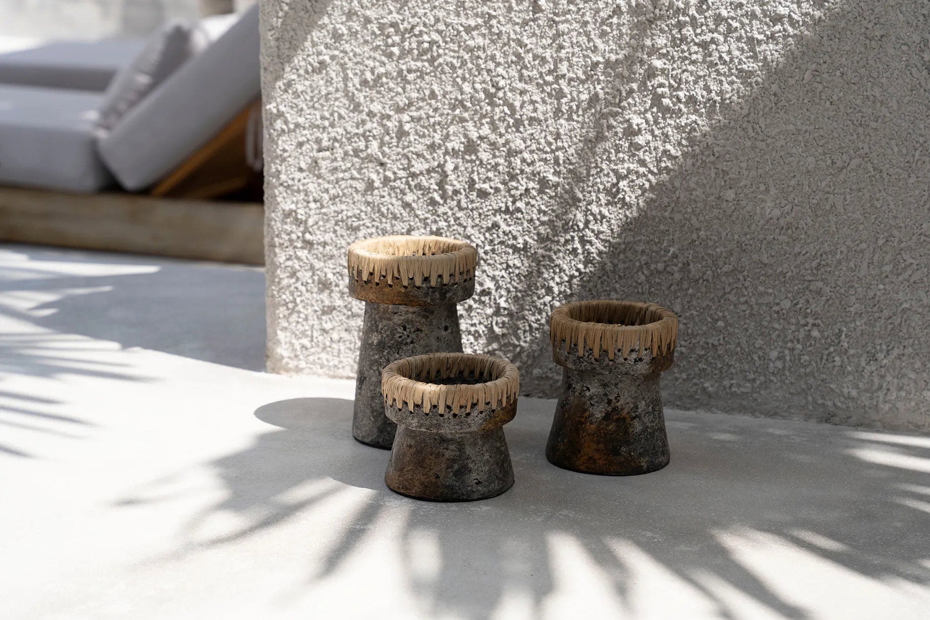 Pretty Candle Holder - Antique Grey - Large