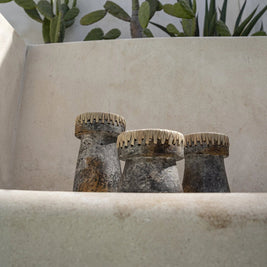 Pretty Candle Holder - Antique Grey - Large