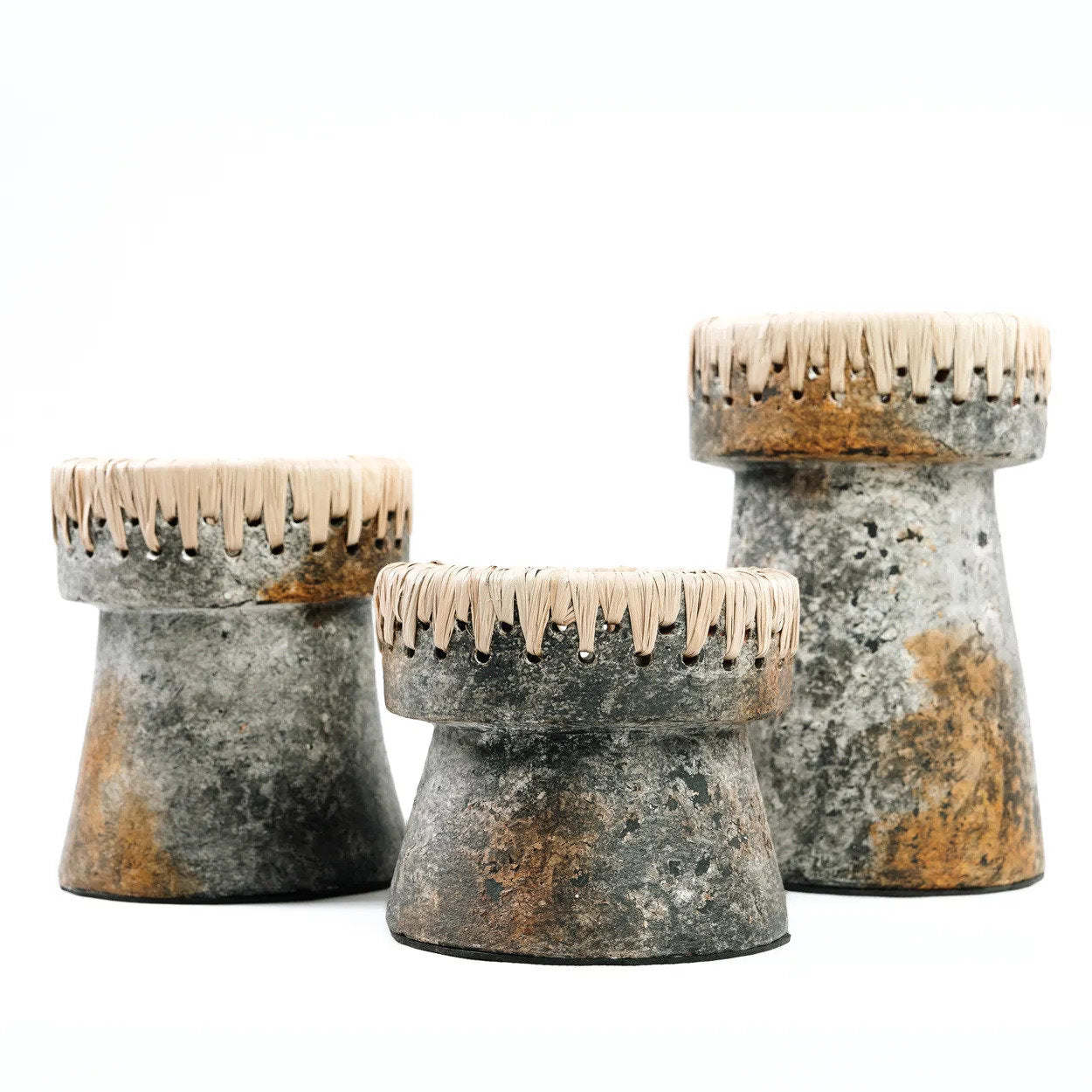 Pretty Candle Holder - Antique Grey - Large