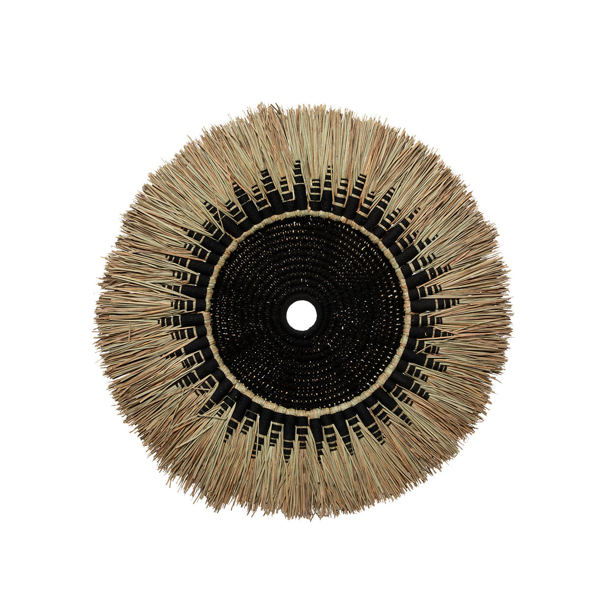 Raffia Macramé Wall Decoration - Black/Natural
