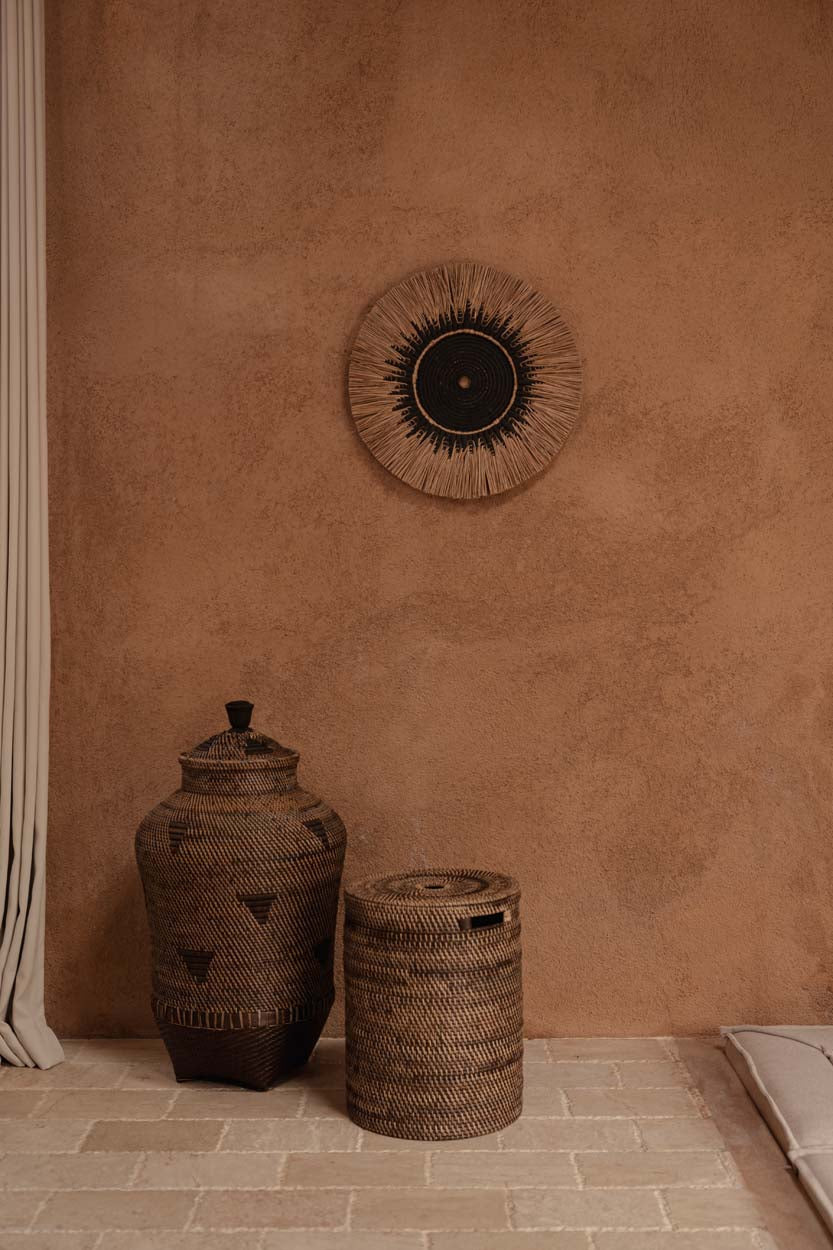 Raffia Macramé Wall Decoration - Black/Natural