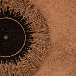 Raffia Macramé Wall Decoration - Black/Natural