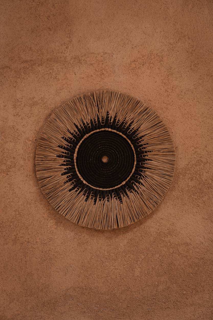 Raffia Macramé Wall Decoration - Black/Natural
