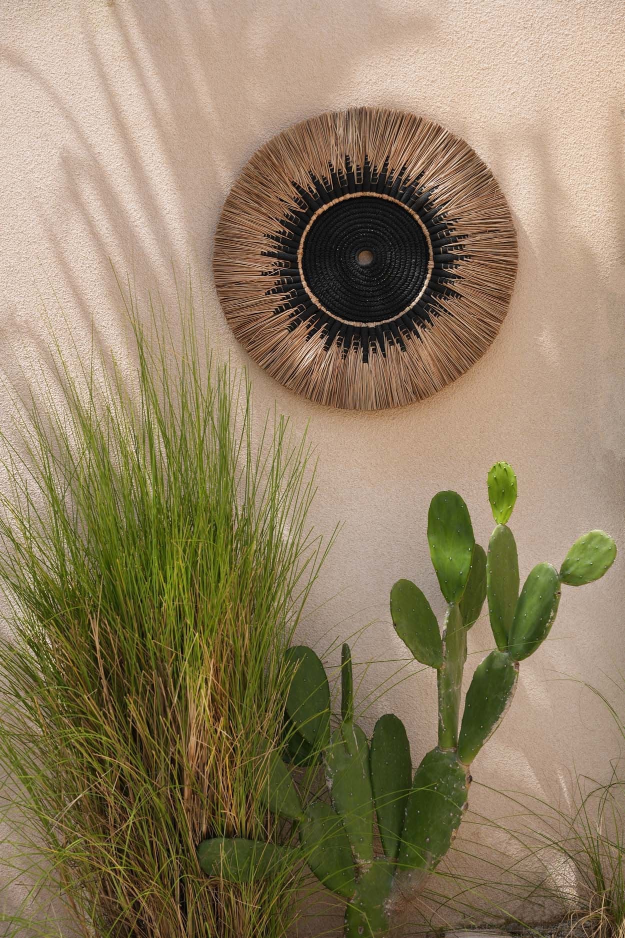 Raffia Macramé Wall Decoration - Black/Natural