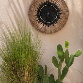 Raffia Macramé Wall Decoration - Black/Natural