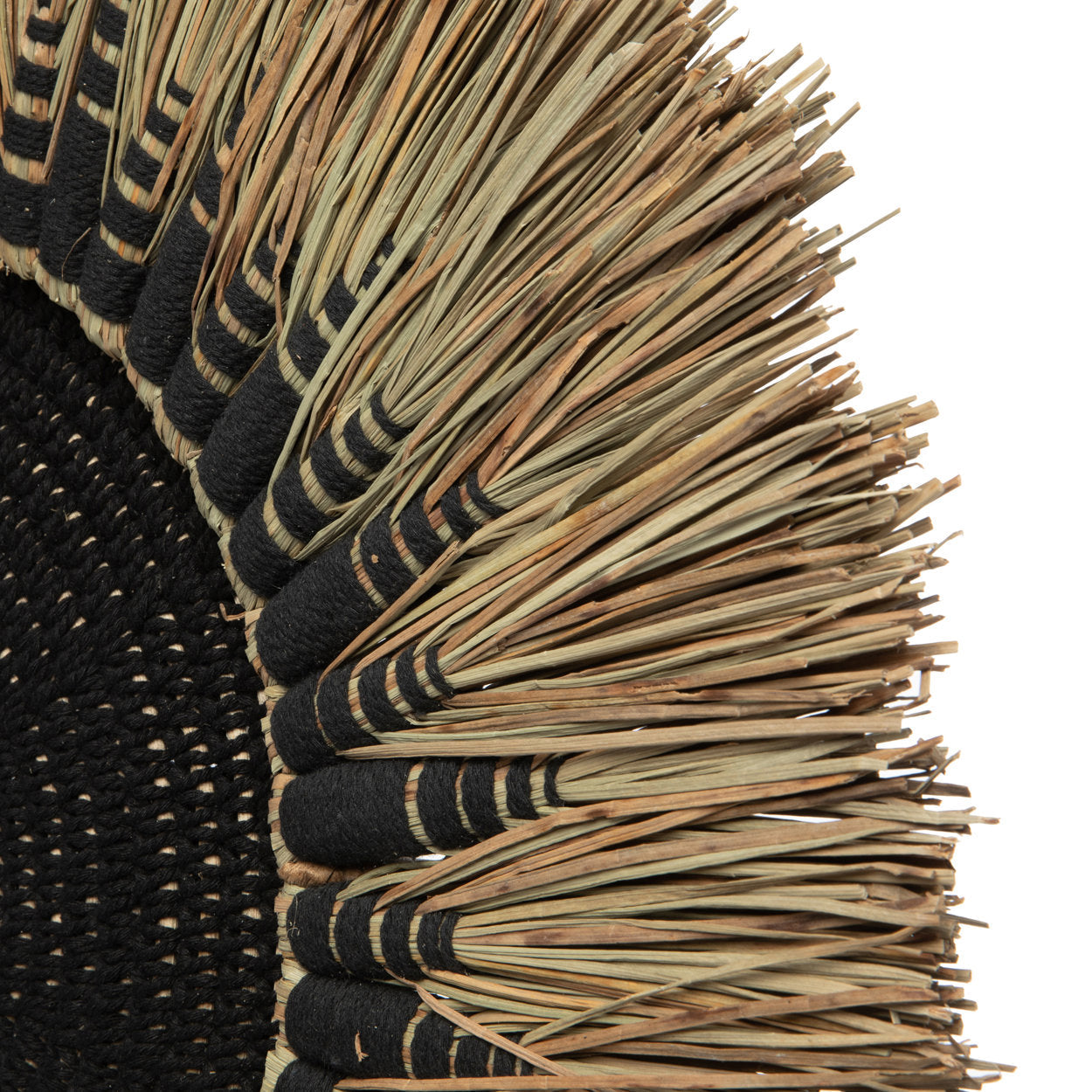 Raffia Macramé Wall Decoration - Black/Natural