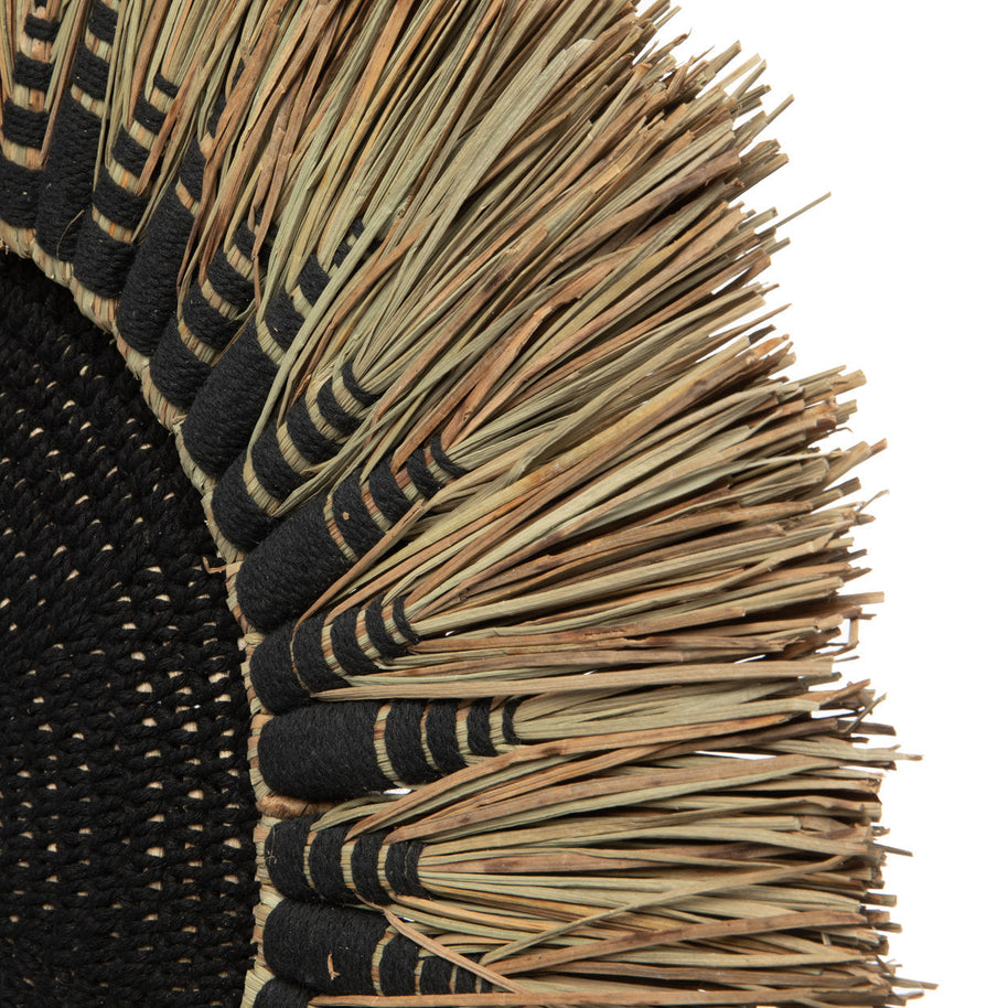 Raffia Macramé Wall Decoration - Black/Natural
