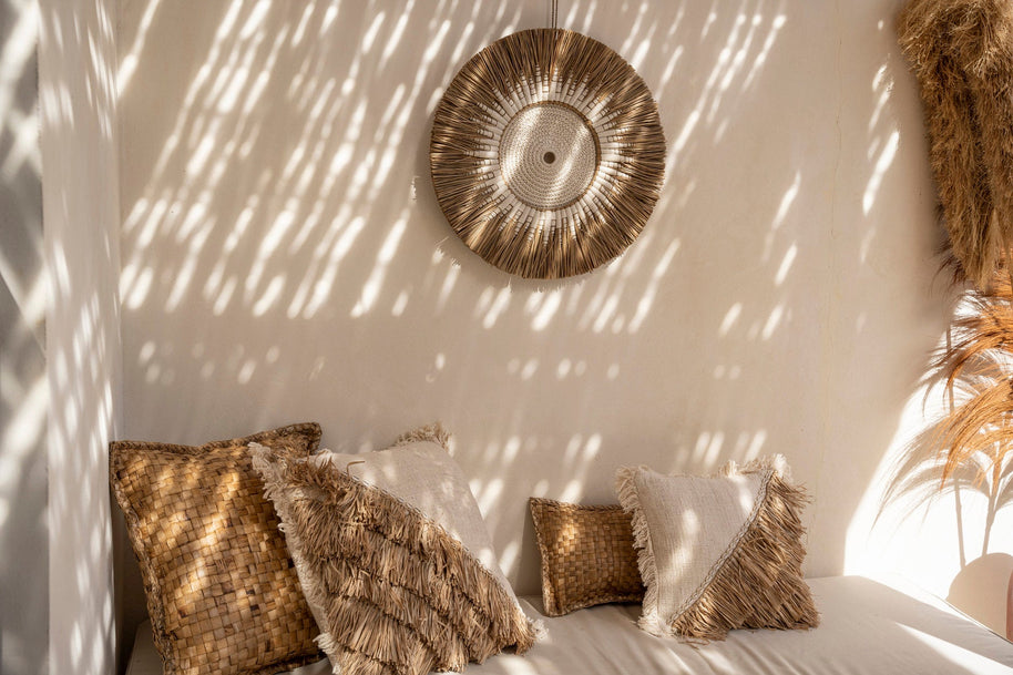 The Raffia Macramé Wall Décor - White/Natural