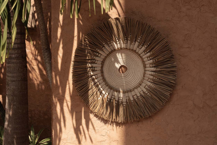 The Raffia Macramé Wall Décor - White/Natural