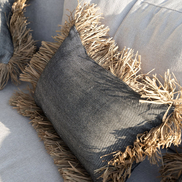 The Cotton Bonita Cushion Cover - Natural Black - 30 x 50 cm