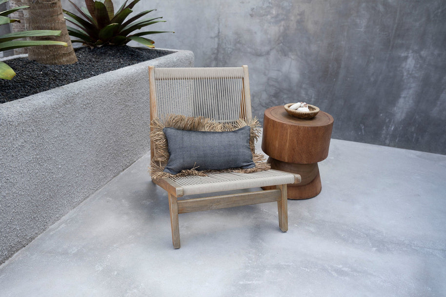 The Cotton Bonita Cushion Cover - Natural Black - 30 x 50 cm