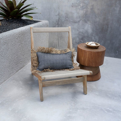 The Cotton Bonita Cushion Cover - Natural Black - 30 x 50 cm