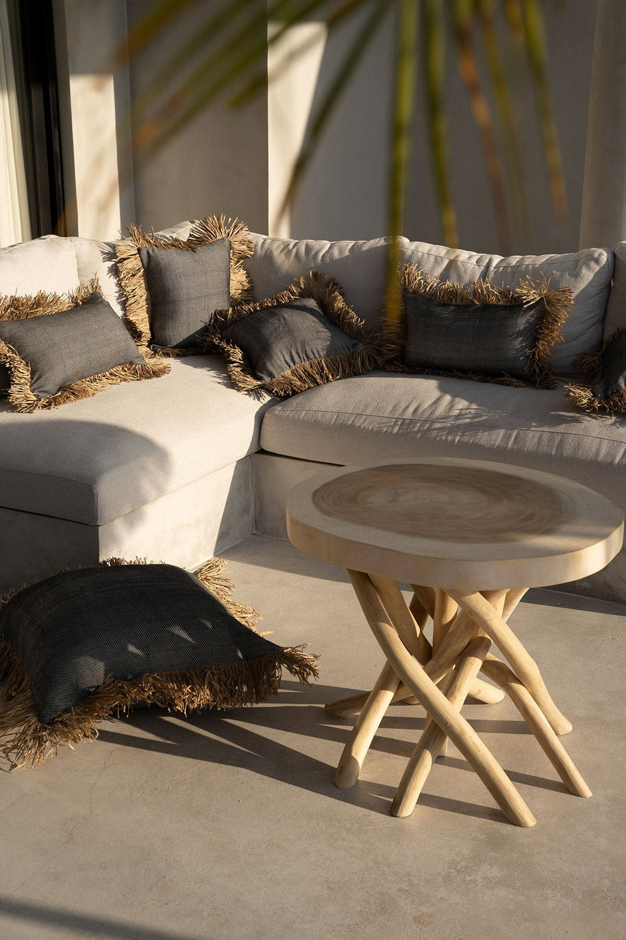 The Cotton Bonita Cushion Cover - Natural Black - 30 x 50 cm