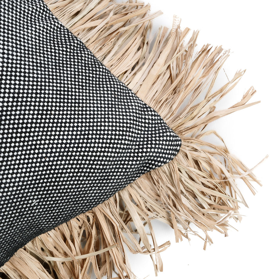 The Cotton Bonita Cushion Cover - Natural Black - 30 x 50 cm