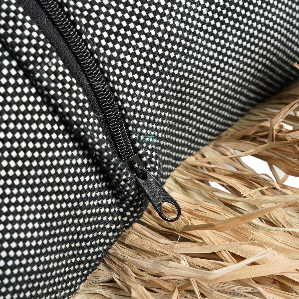 The Cotton Bonita Cushion Cover - Natural Black - 30 x 50 cm