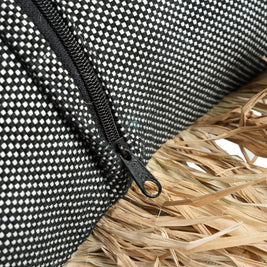 The Cotton Bonita Cushion Cover - Natural Black - 30 x 50 cm