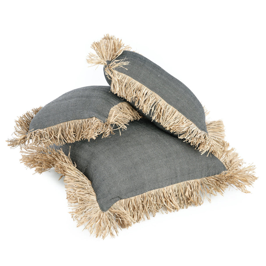 The Cotton Bonita Cushion Cover - Natural Black - 30 x 50 cm